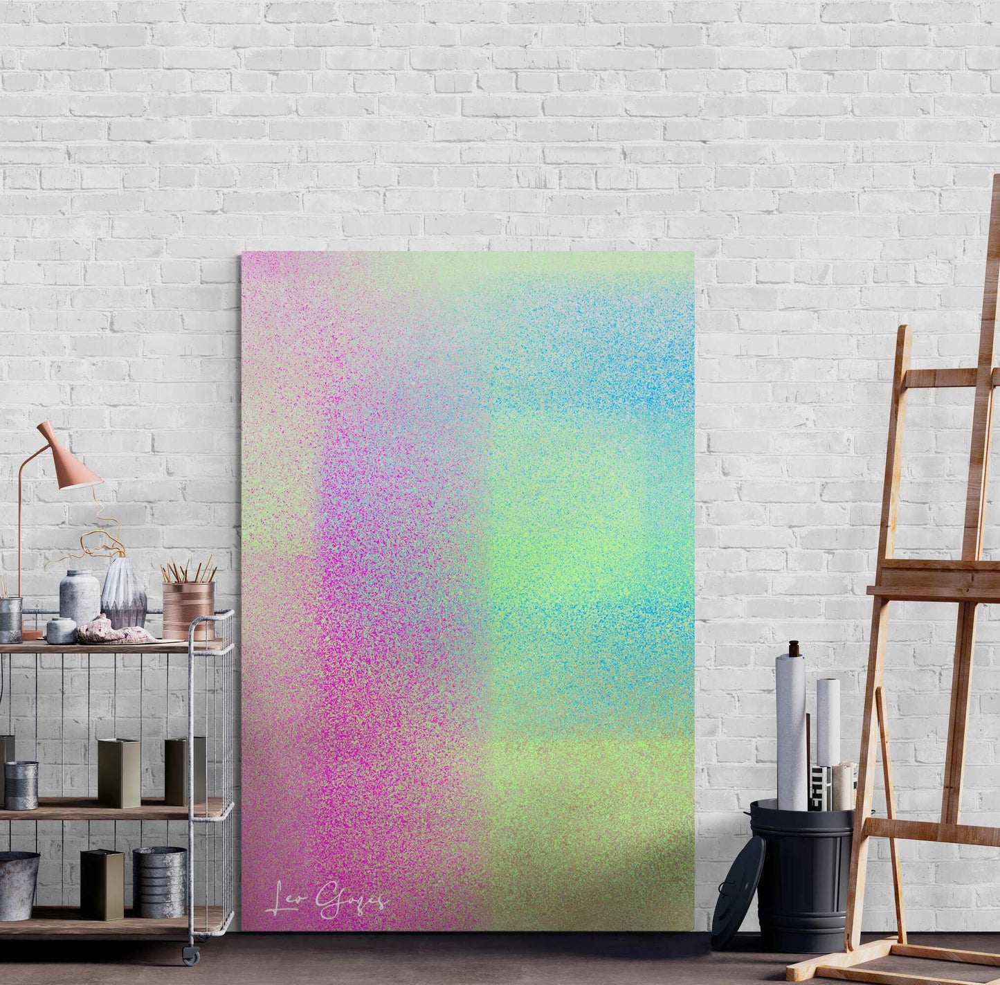 Pink vs Green Wall Art - ARTAX GALLERY
