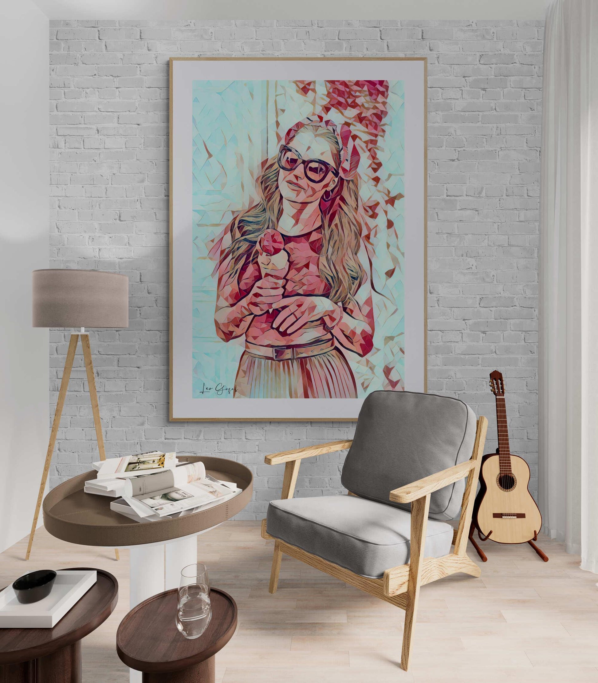 Woman holding ice cream Wall Art - ARTAX GALLERY
