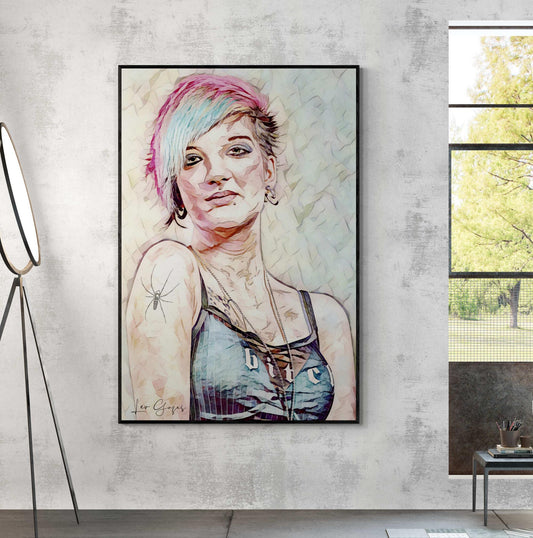 Punk Tattoo girl Wall Art - ARTAX GALLERY