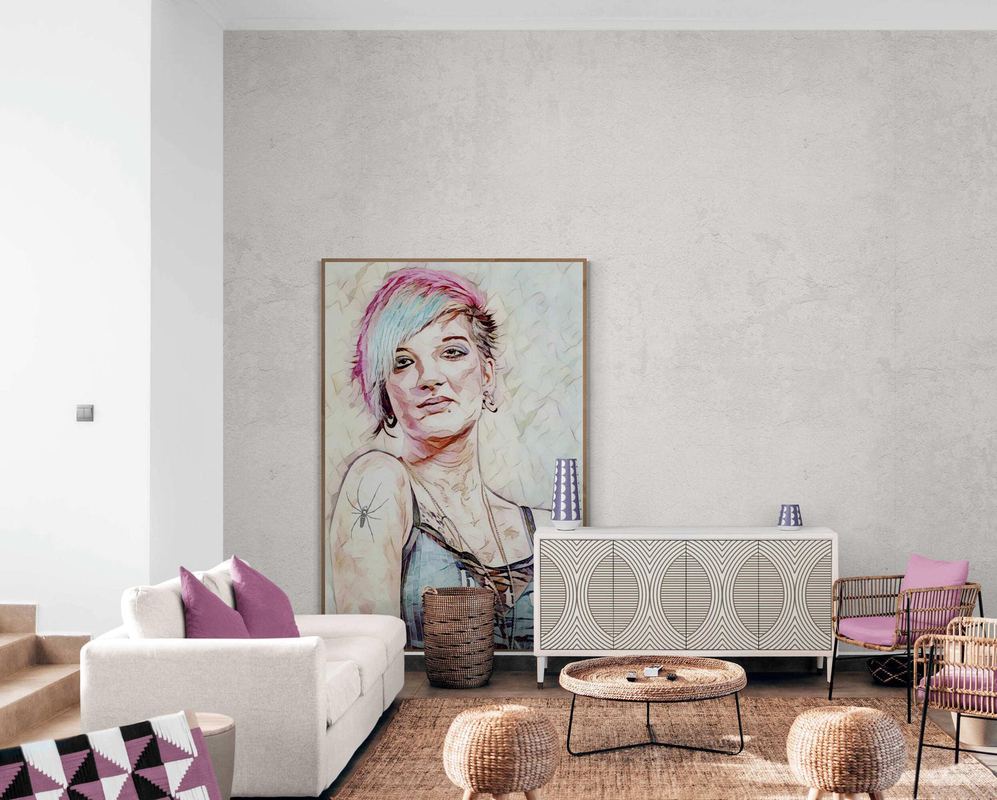 Punk Tattoo girl Wall Art - ARTAX GALLERY