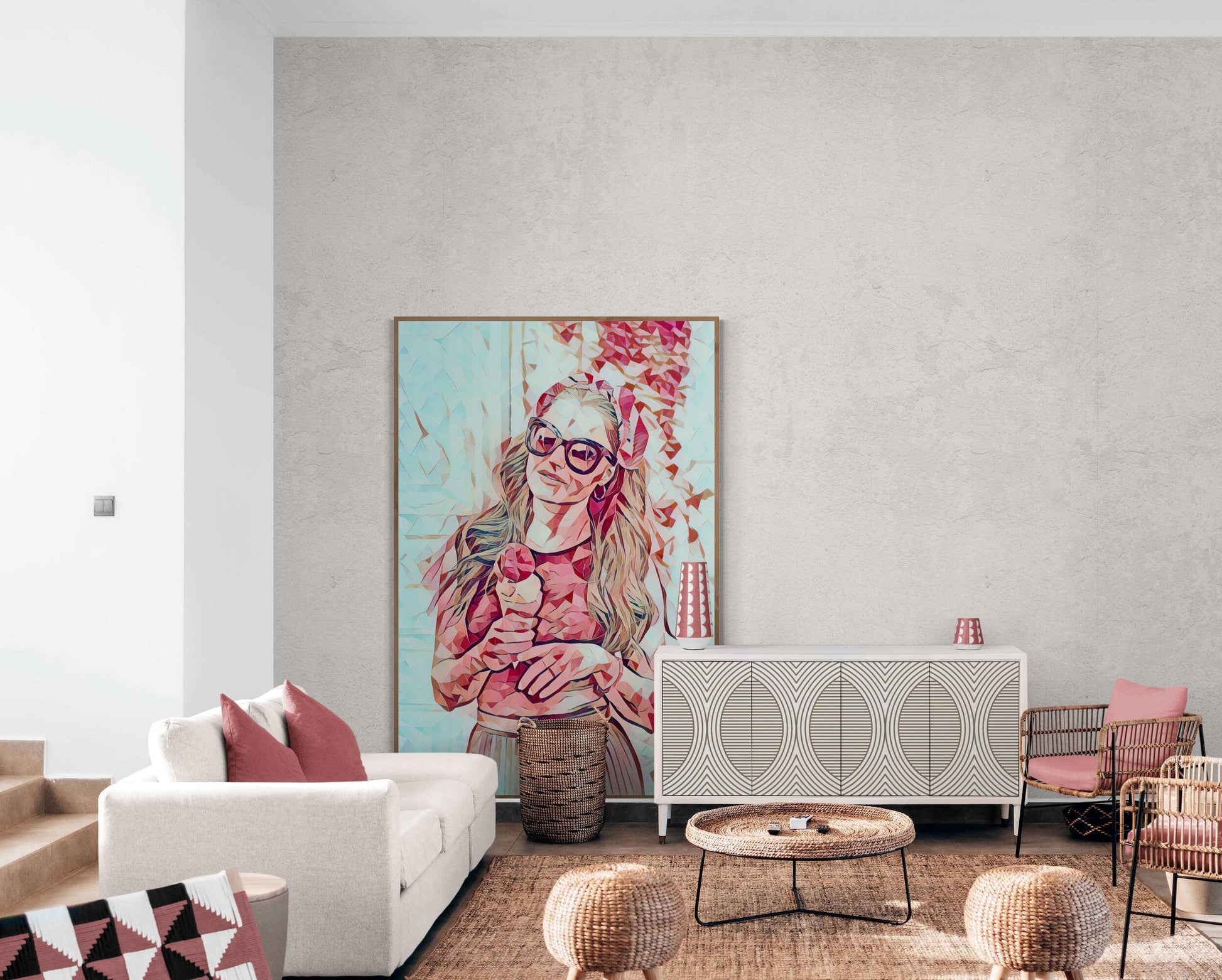 Woman holding ice cream Wall Art - ARTAX GALLERY