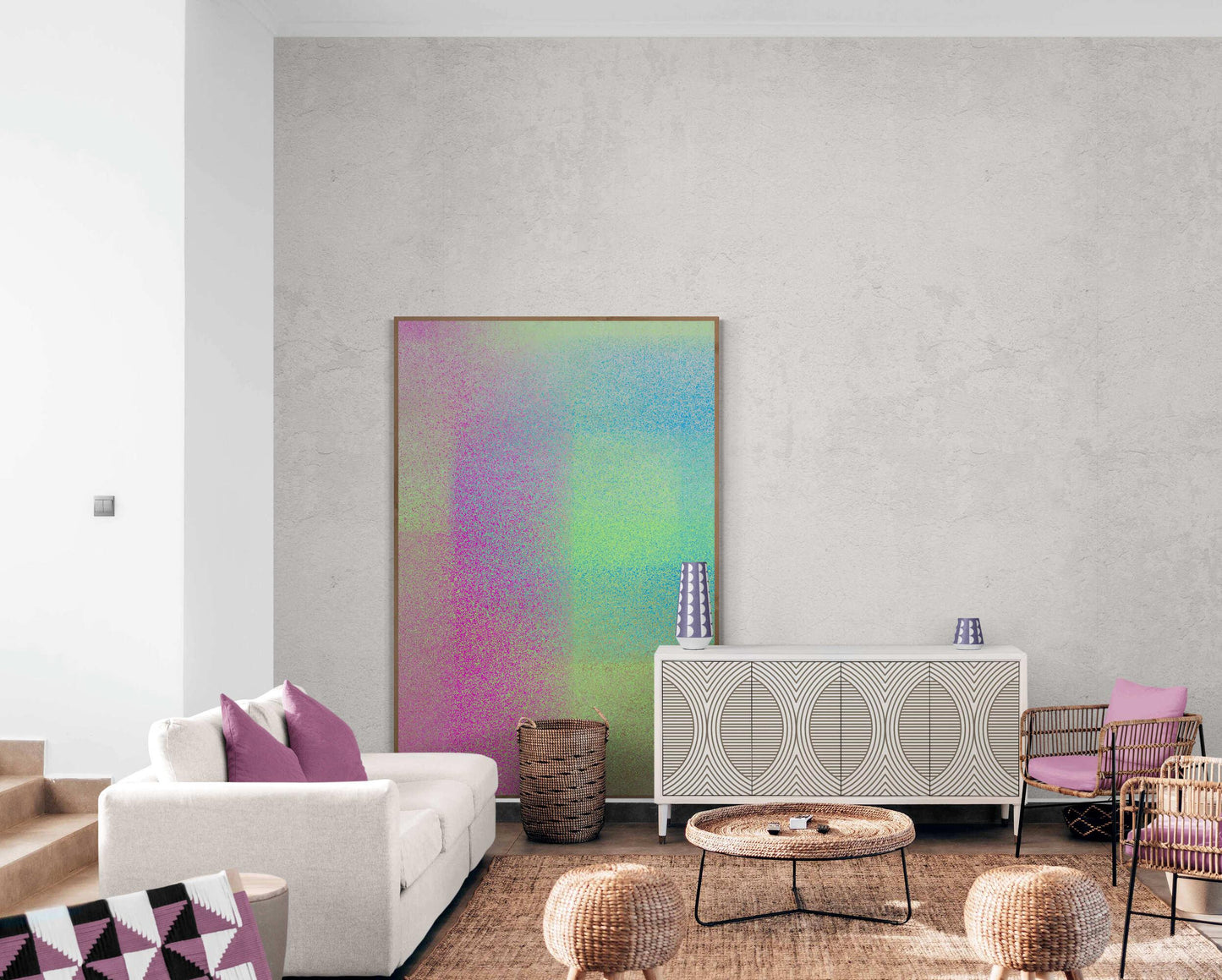 Pink vs Green Wall Art - ARTAX GALLERY
