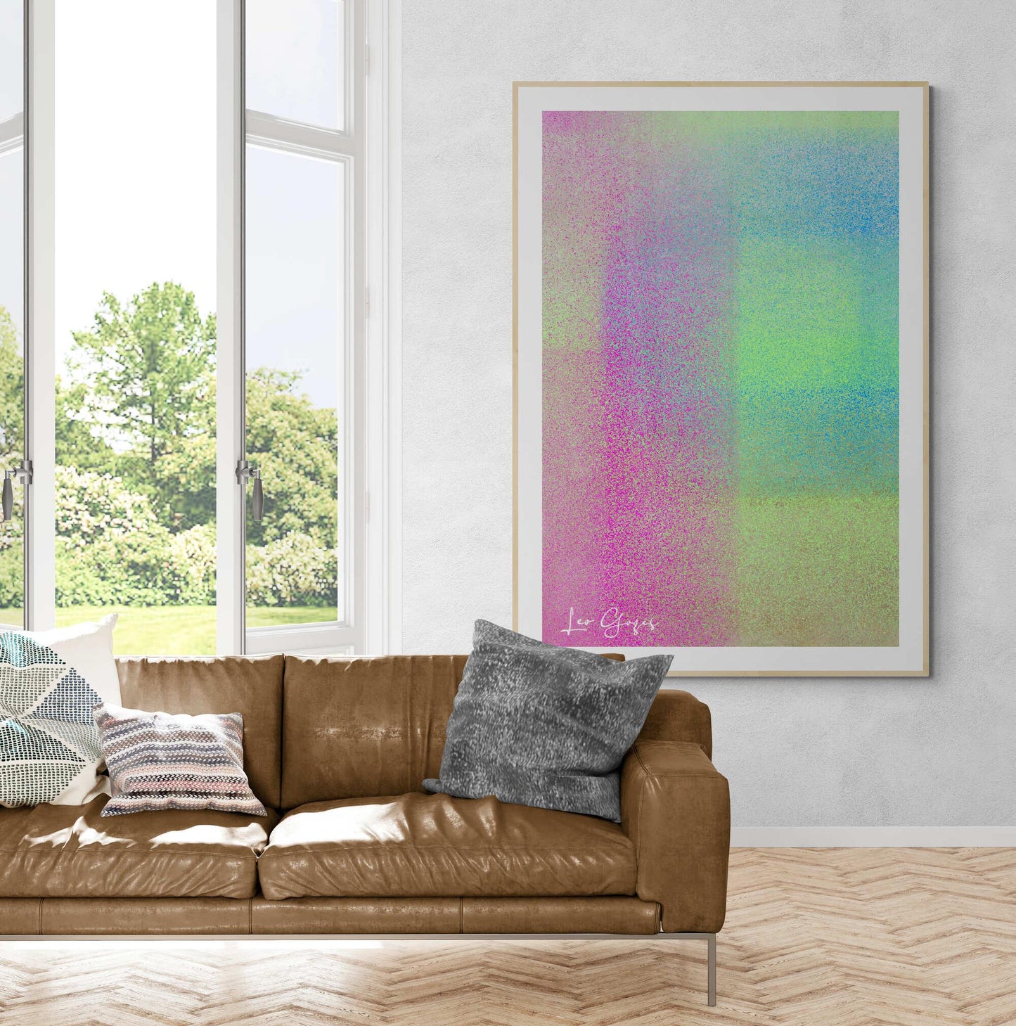 Pink vs Green Wall Art - ARTAX GALLERY