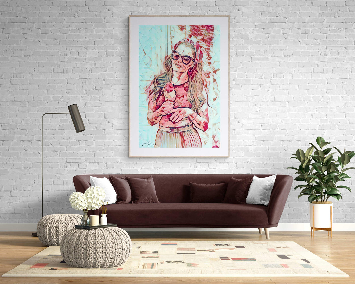 Woman holding ice cream Wall Art - ARTAX GALLERY