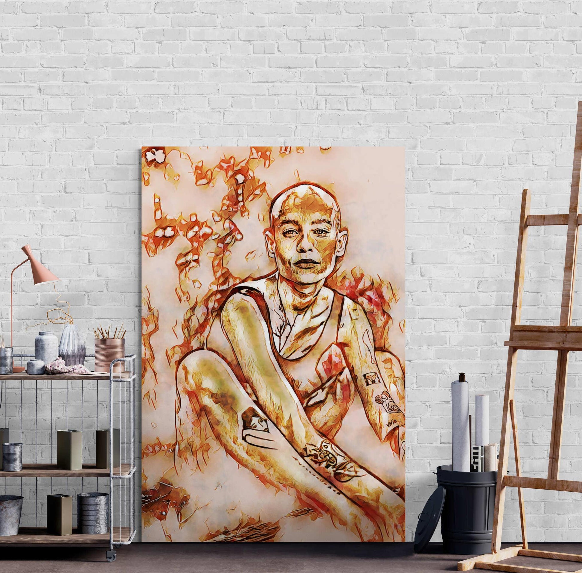 Bald Tattoo Woman Wall Art - ARTAX GALLERY