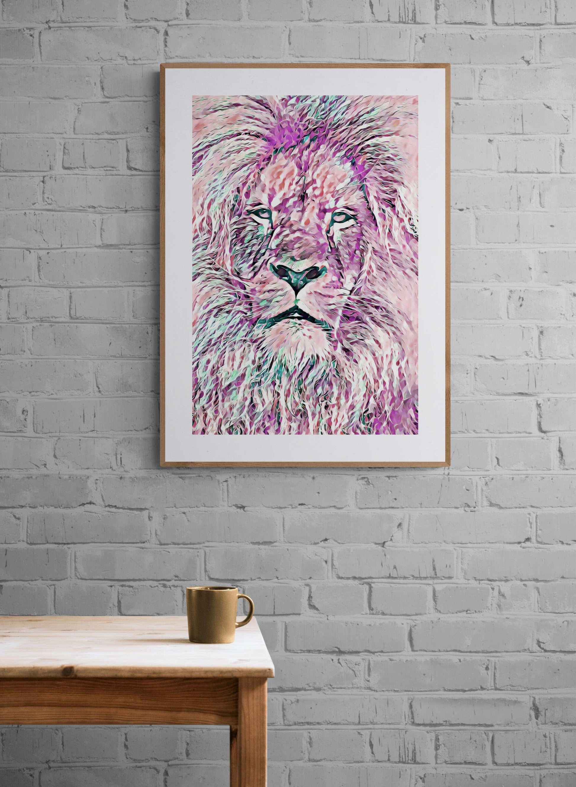 Pink Lion Tycoon Wall Art - ARTAX GALLERY