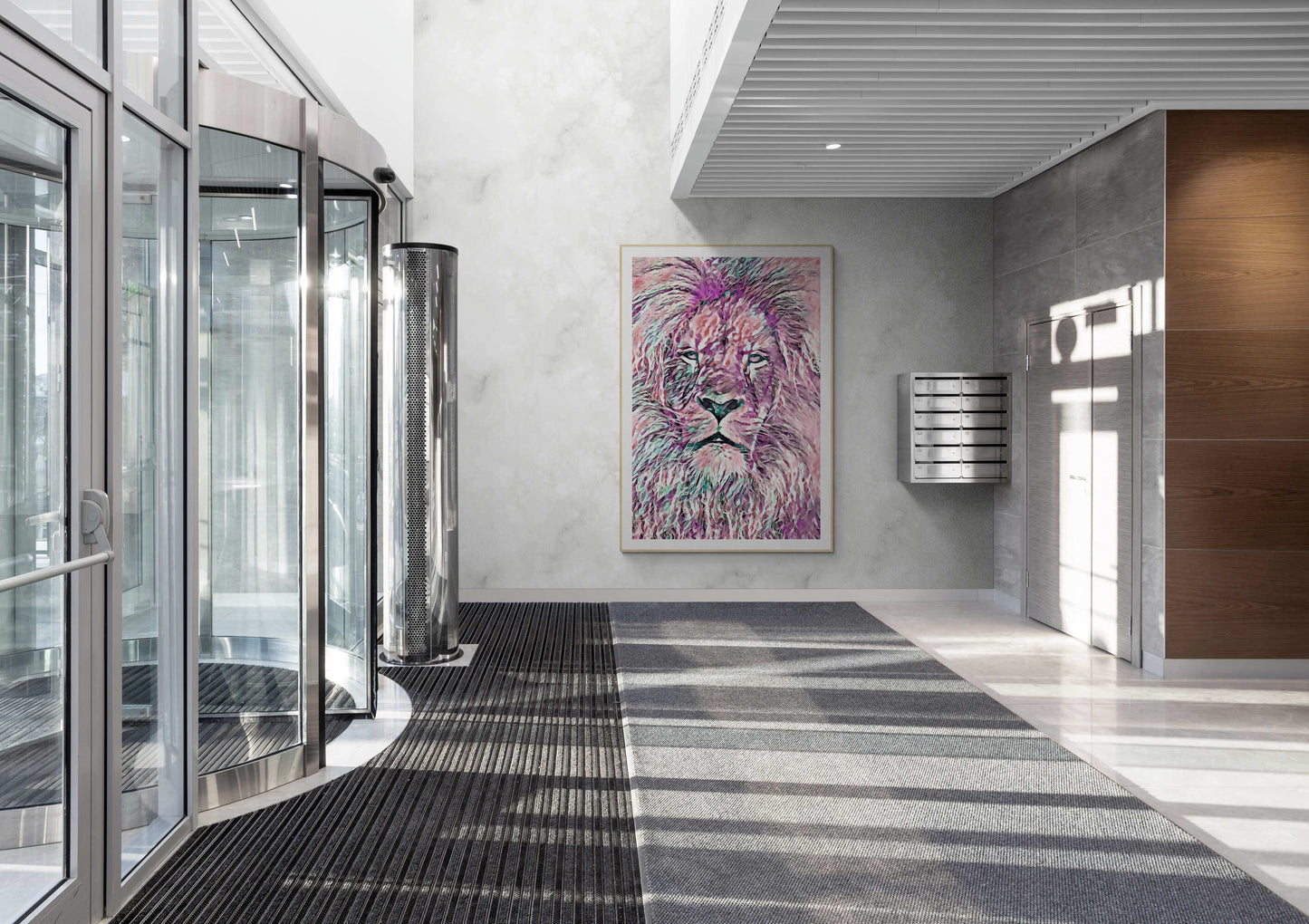 Pink Lion Tycoon Wall Art - ARTAX GALLERY