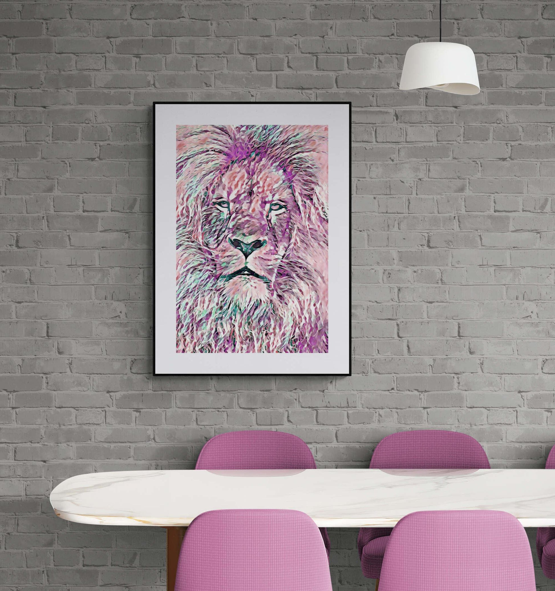 Pink Lion Tycoon Wall Art - ARTAX GALLERY