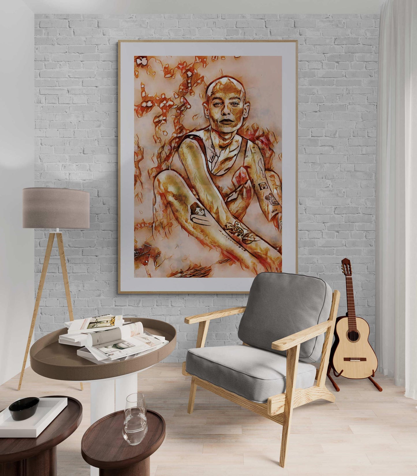 Bald Tattoo Woman Wall Art - ARTAX GALLERY