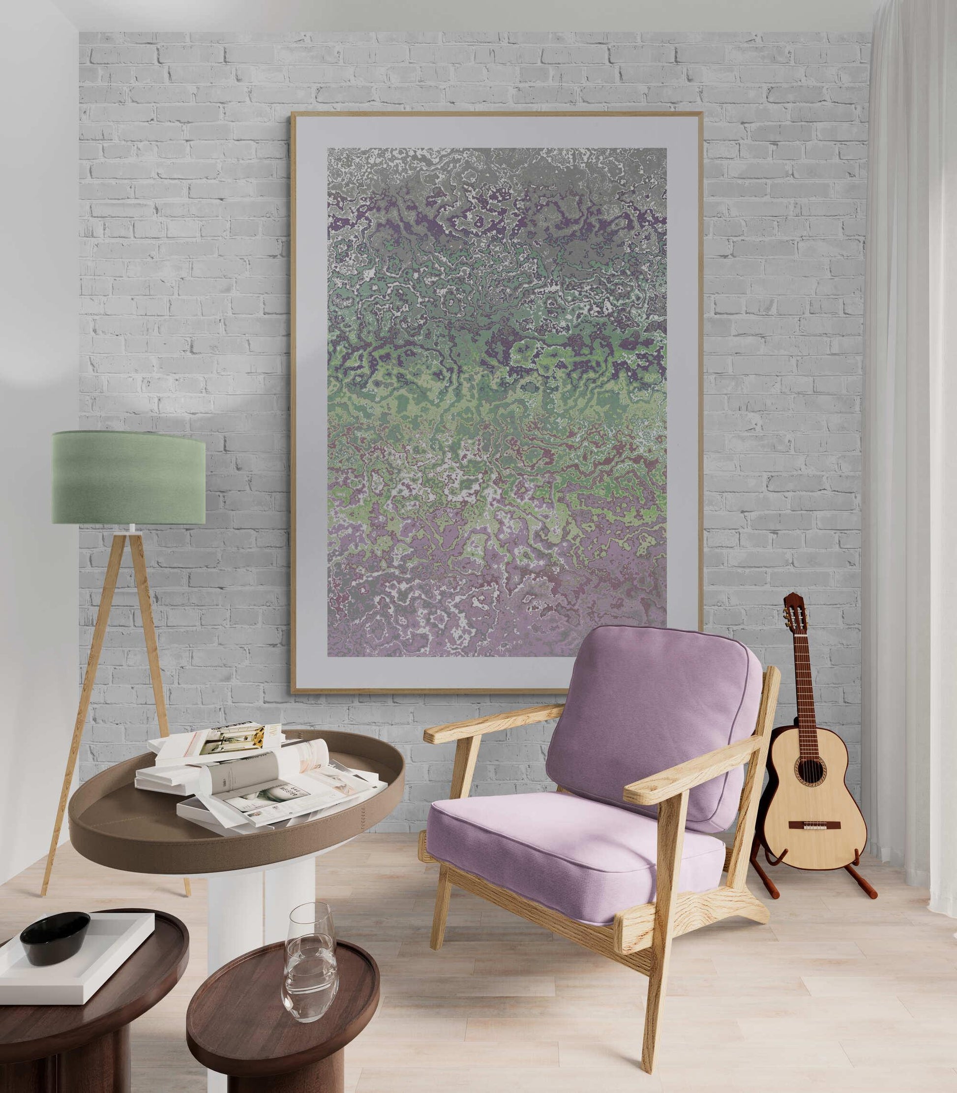 Purple Green Wall Art - ARTAX GALLERY