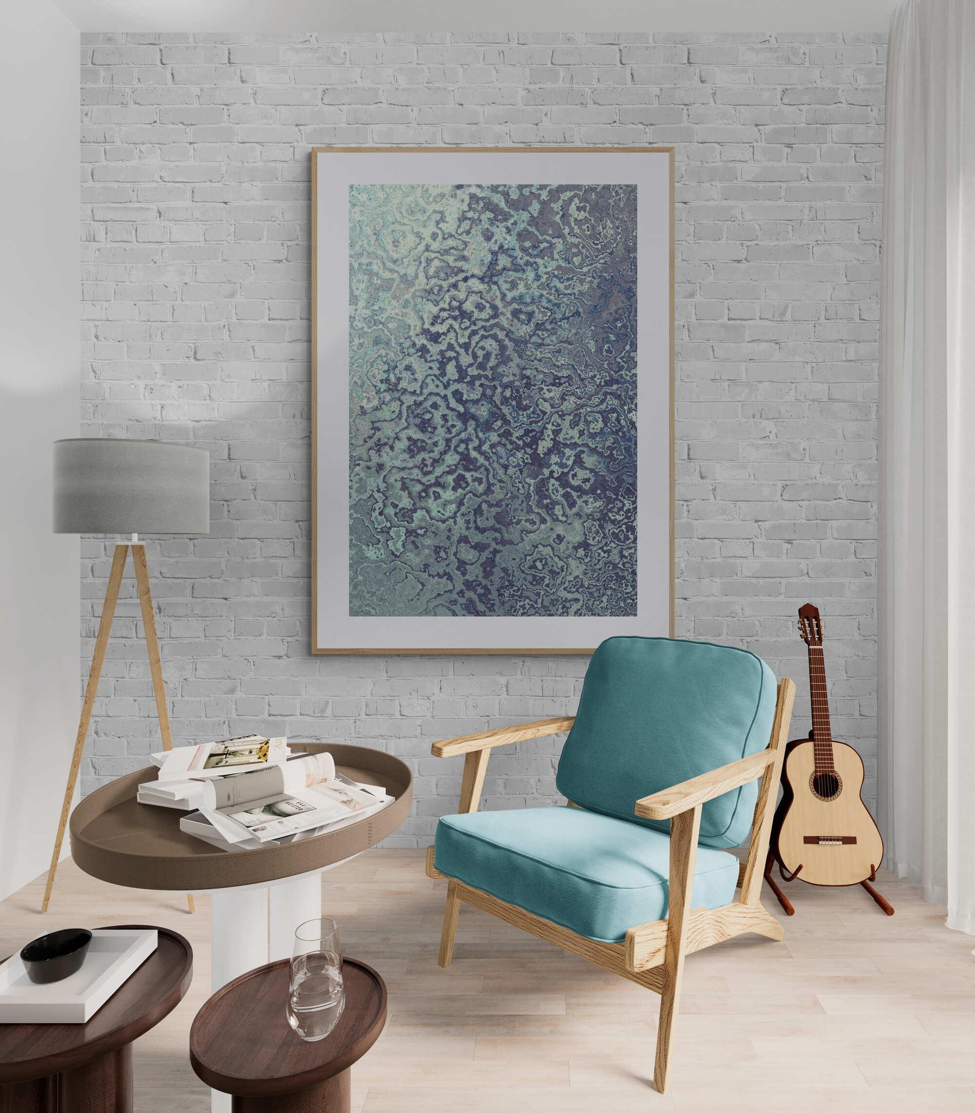 Turquoise Dust Wall Art - ARTAX GALLERY