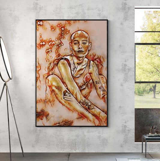 Bald Tattoo Woman Wall Art - ARTAX GALLERY