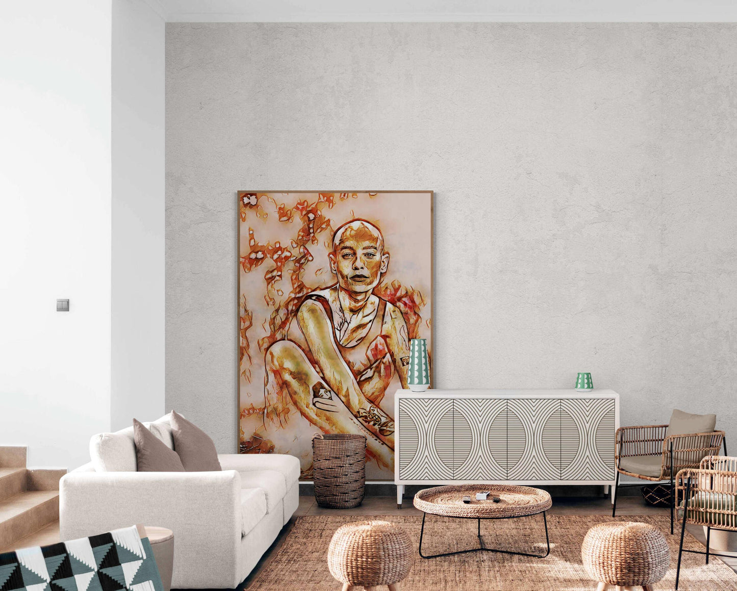 Bald Tattoo Woman Wall Art - ARTAX GALLERY