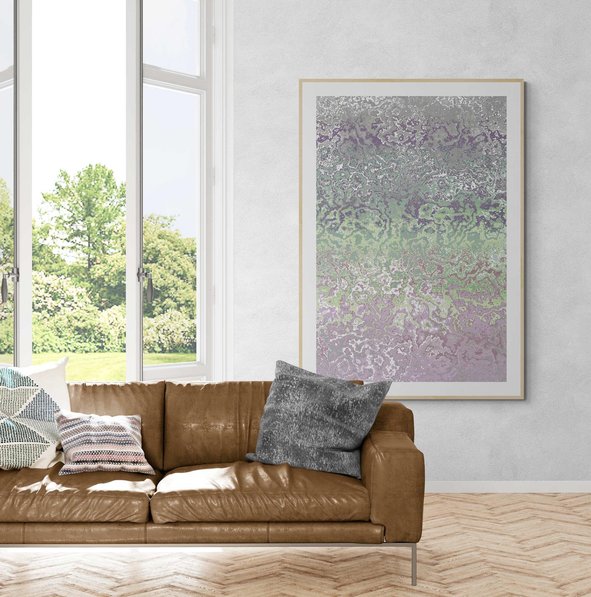 Purple Green Wall Art - ARTAX GALLERY