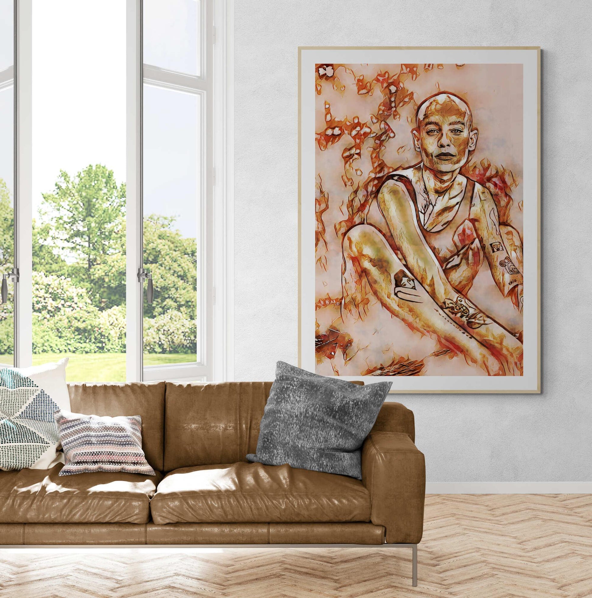 Bald Tattoo Woman Wall Art - ARTAX GALLERY