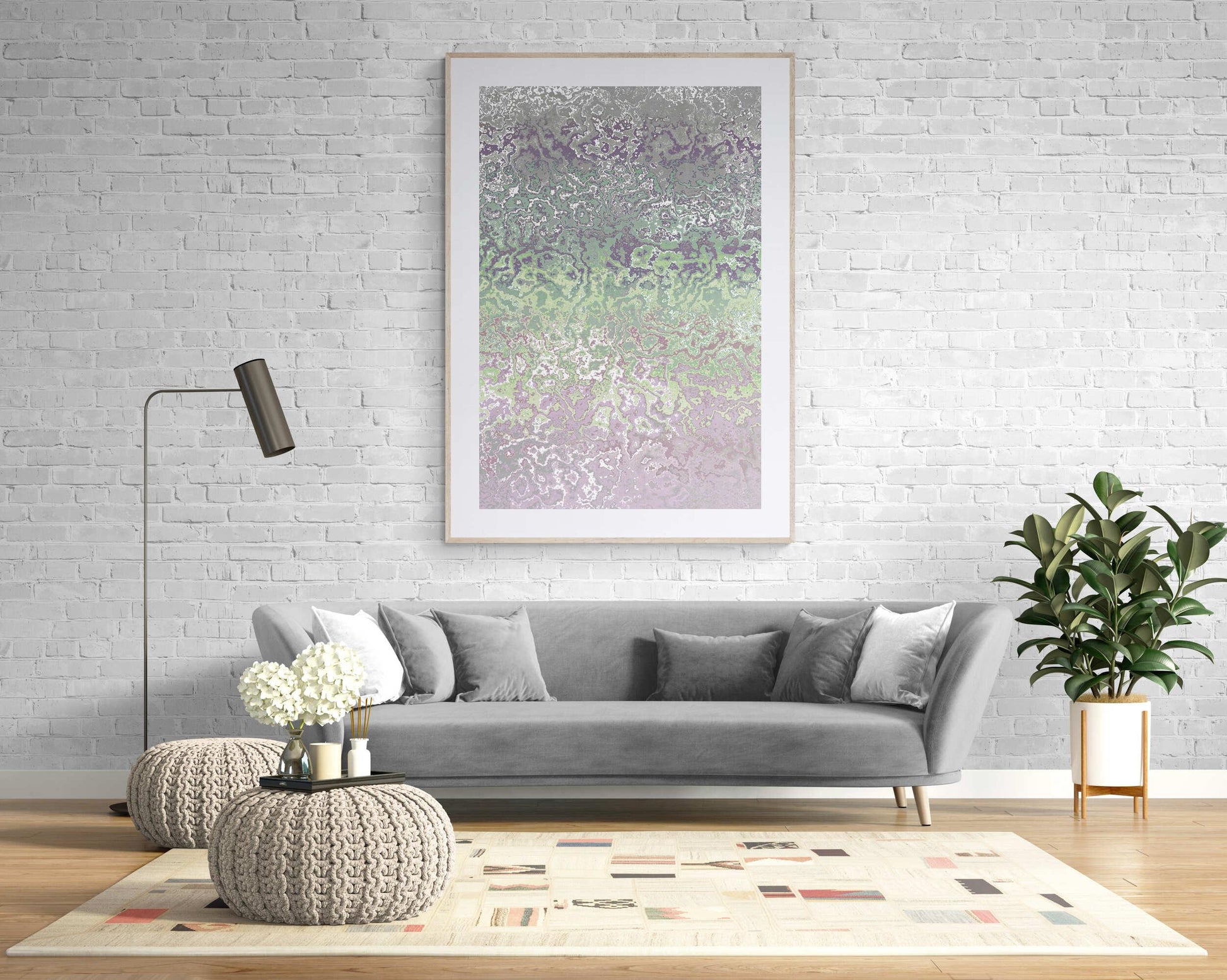 Purple Green Wall Art - ARTAX GALLERY