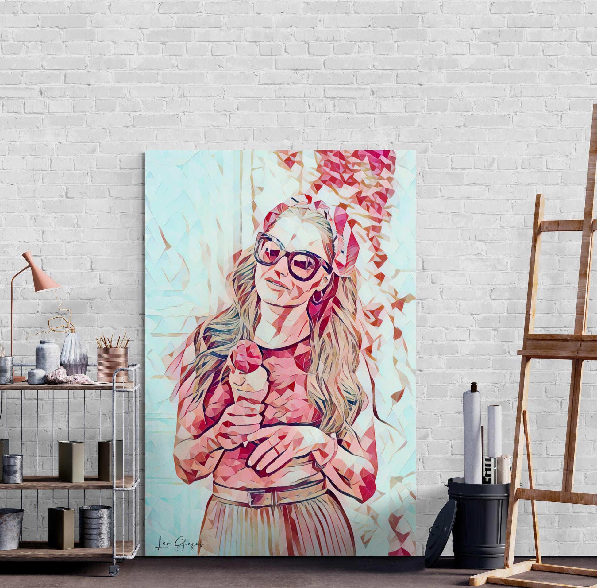 Woman holding ice cream Wall Art - ARTAX GALLERY