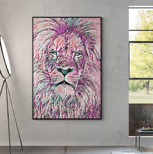 Pink Lion Tycoon Wall Art - ARTAX GALLERY